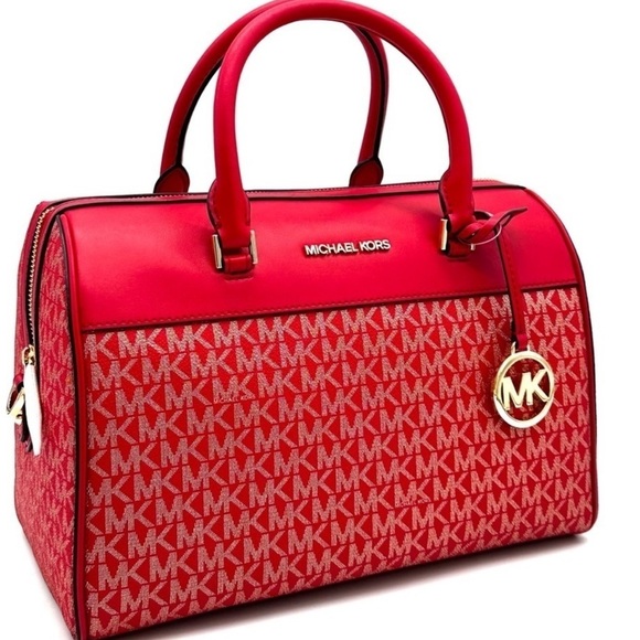 Michael Kors Medium Travel Duffle Satchel Bag (NWT)
Red/Gold - Picture 1 of 12